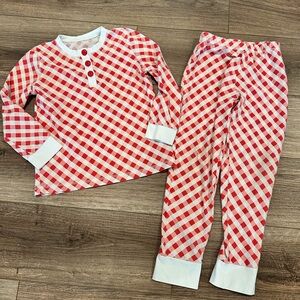 Shrimp and Grits Serendipity Girls 5-6 Red and White Checkered Pajamas